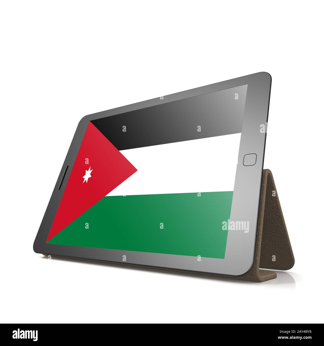 Tablett mit Jordan Flagge Stockfoto