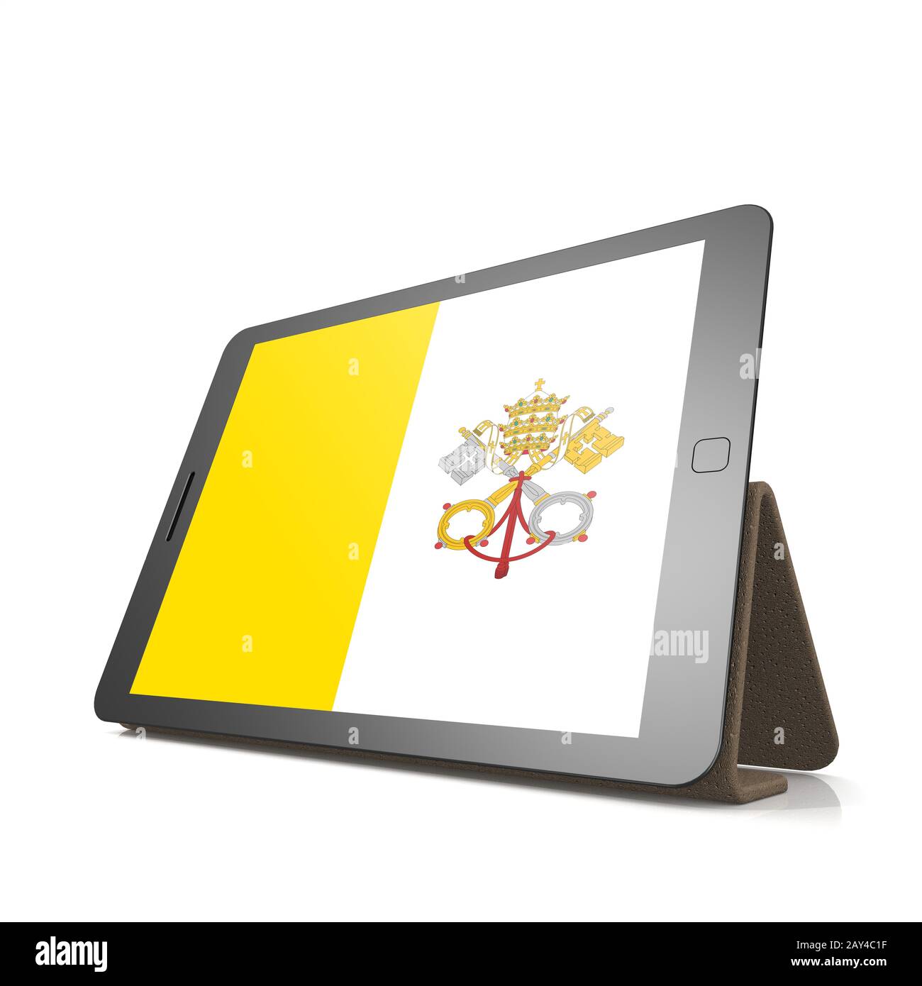 Tablette mit Flagge Vatikanstadt Stockfoto