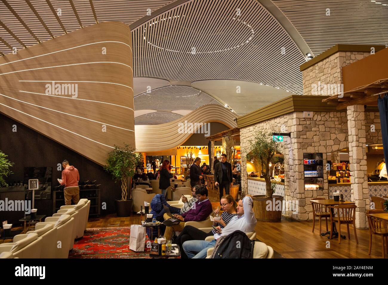 Türkei, Istanbul, Verkehr, Havalimanı, internationaler Flughafen, Luftverkehr, Türkische Airlines Business Class Lounge Stockfoto