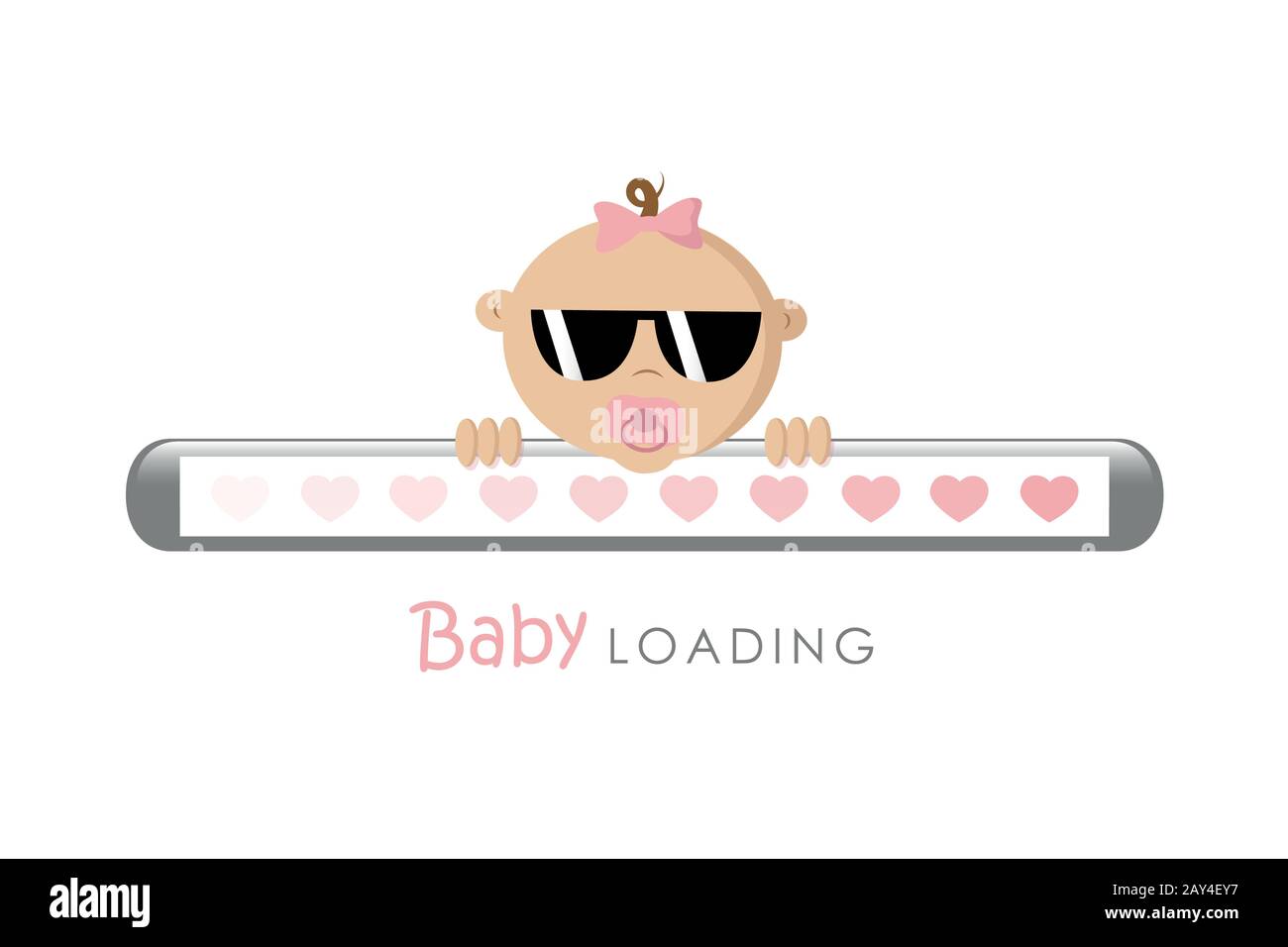 Cooles Baby Mädchen mit Sonnenbrille Beladebar Vektor Illustration EPS10 Stock Vektor