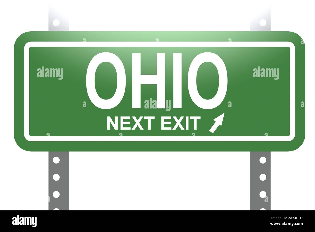 Grünes Ohio-Schild isoliert Stockfoto