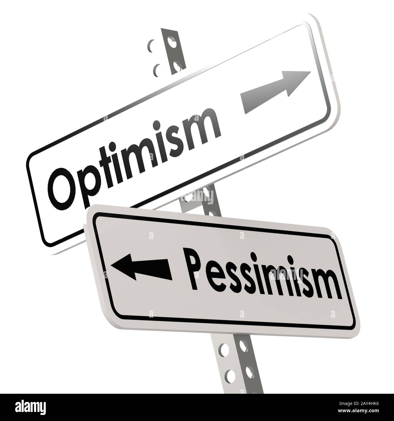 Optimismus und Pessimismus Road Sign Stockfoto