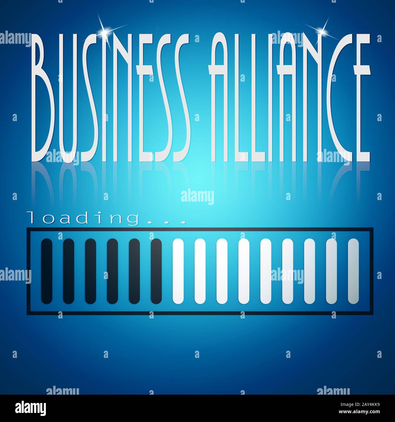 Blau laden Bar mit Business Alliance Wort Stockfoto