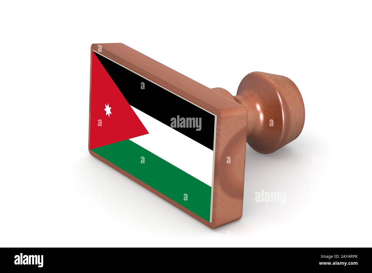 Holz Stempel mit Jordanien Flagge Stockfoto