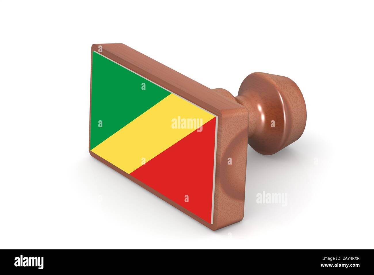 Holz Stempel mit Republik Kongo Flagge Stockfoto