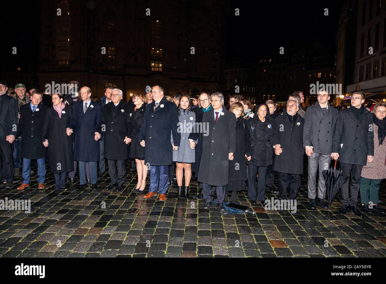 Sebastian Wood, Annett Hofmann, Michael Kretschmer, Edward Herzog von Kent, Frank-Walter Steinmeier, Elke Büdenbender, Dirk Hilbert, Su Yeon Hilbert B. Stockfoto