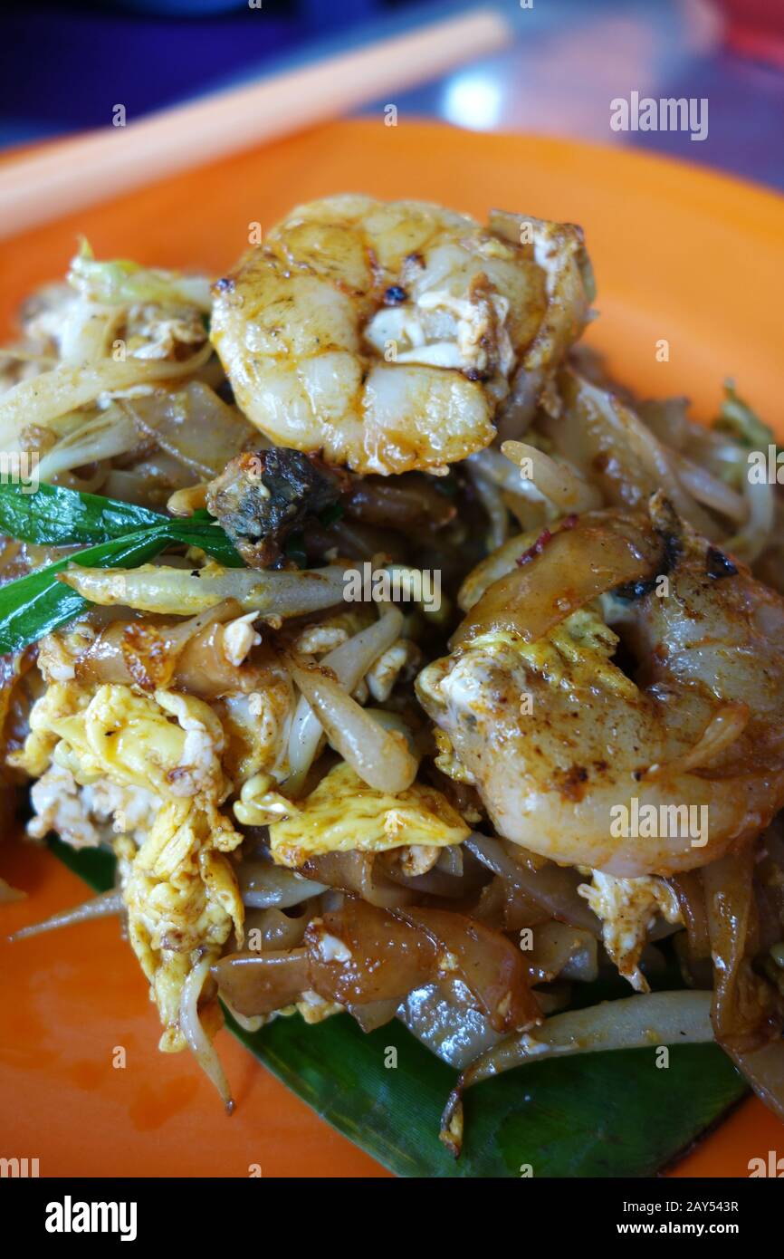 Gebratene Penang Char Kuey Teow Stockfoto