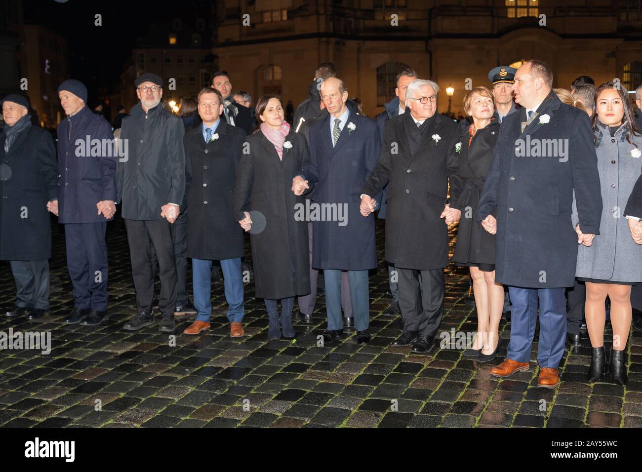 Sebastian Wood, Annett Hofmann, Michael Kretschmer, Edward Herzog von Kent, Frank-Walter Steinmeier, Elke Büdenbender, Dirk Hilbert, Su Yeon Hilbert B. Stockfoto