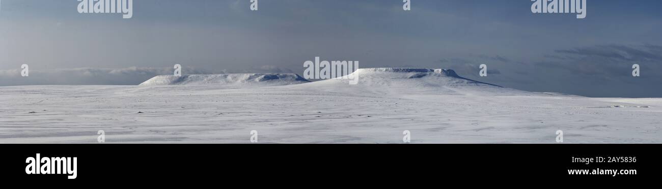 Panorama Mesas am Bering Island Wintertag Stockfoto