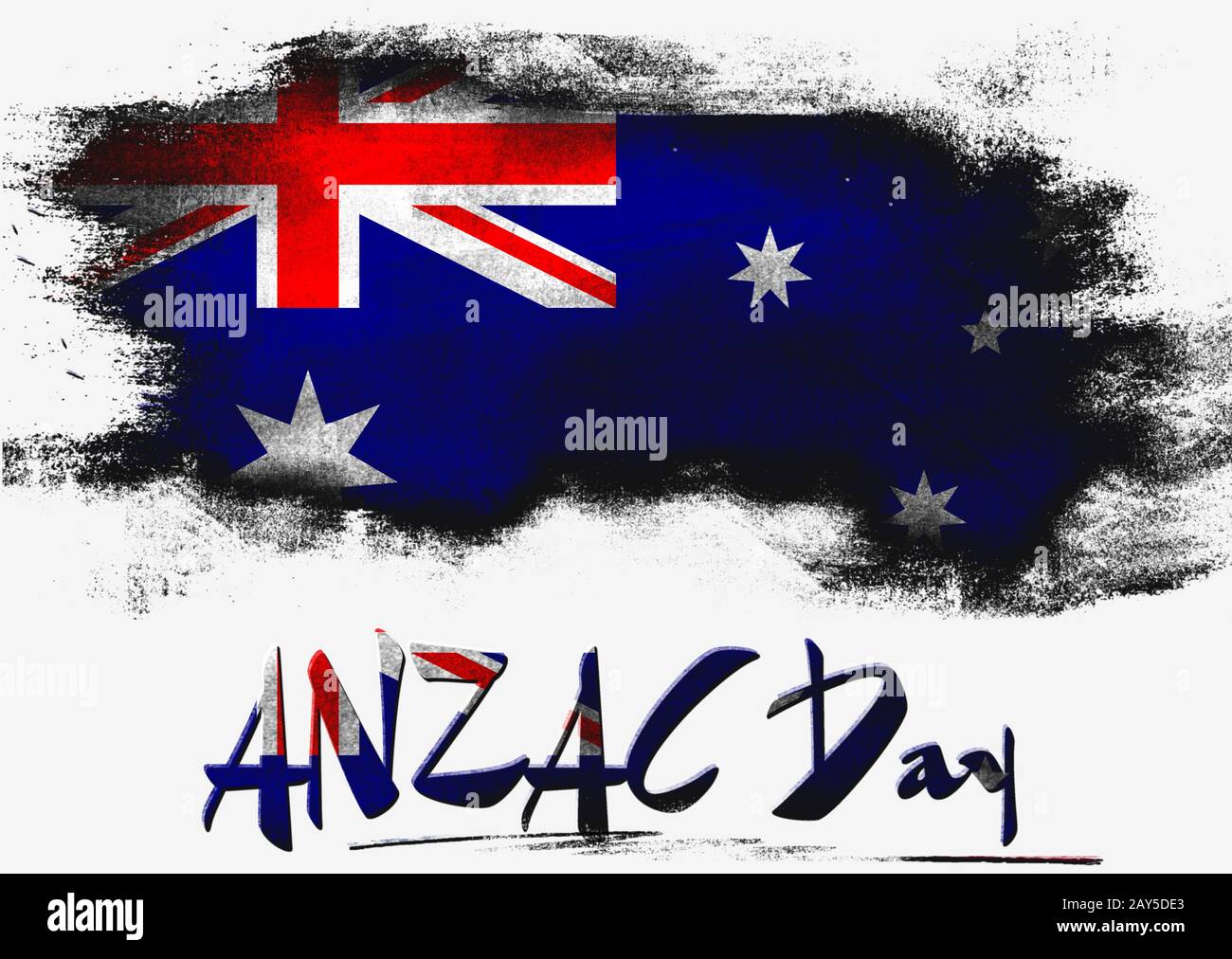 ANZAC Day mit Australien Flagge Stockfoto