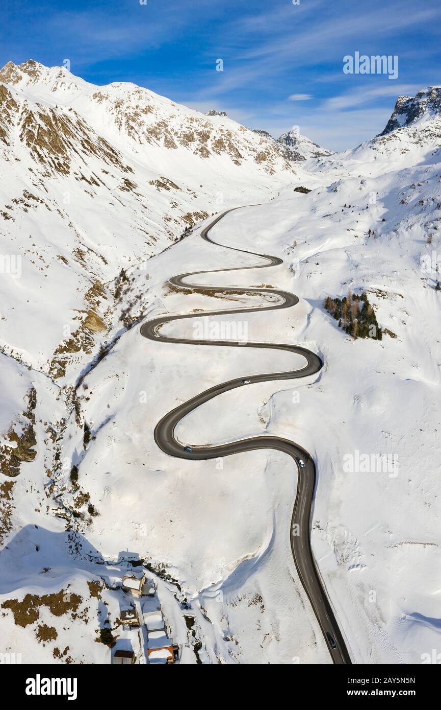 Luftbild Julierpass, Albula, Engadin, Kanton Graubünden, Schweiz ...