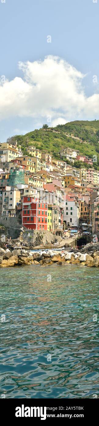 Riomaggiore (cinque terre) UNESCO-Weltkulturerbe - Ligurien, Italien, Europa Stockfoto