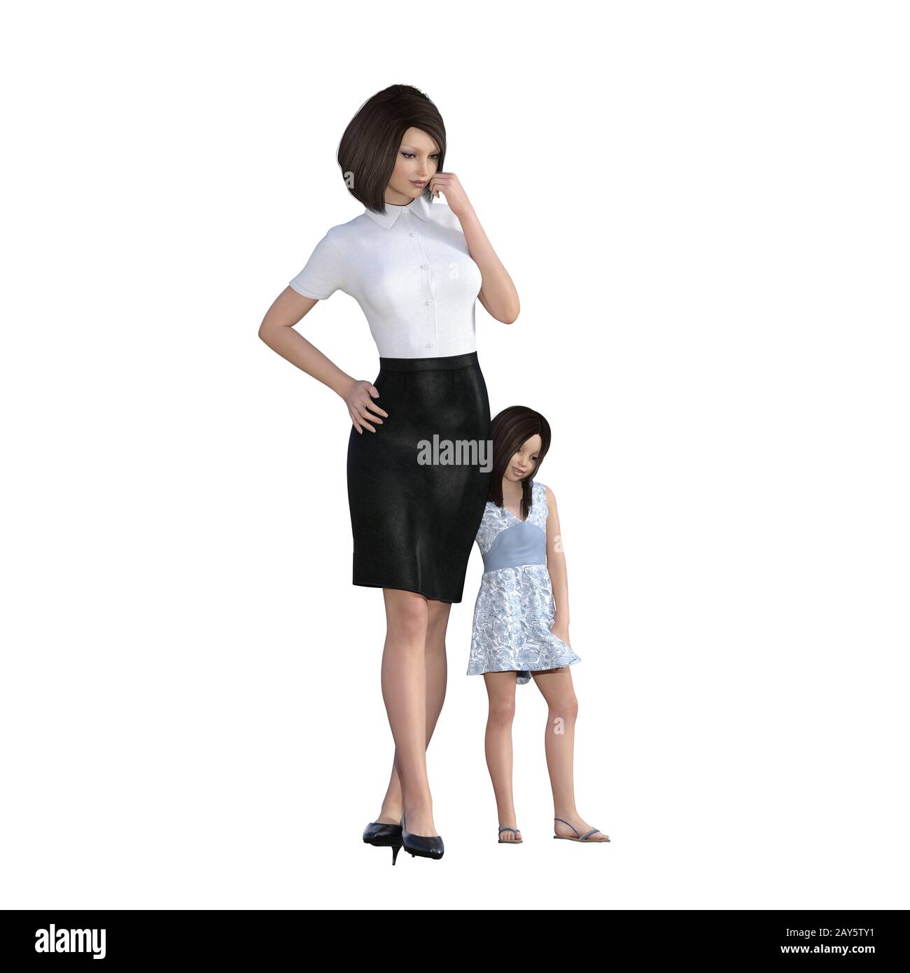 Mutter und Tochter Interaktion von Mädchen umarmt Mom Stockfoto