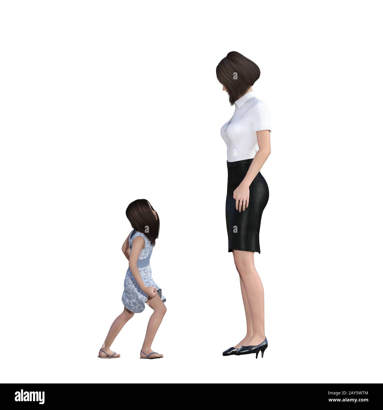 Mutter und Tochter Zusammenspiel von rebellisches Kind Stockfoto