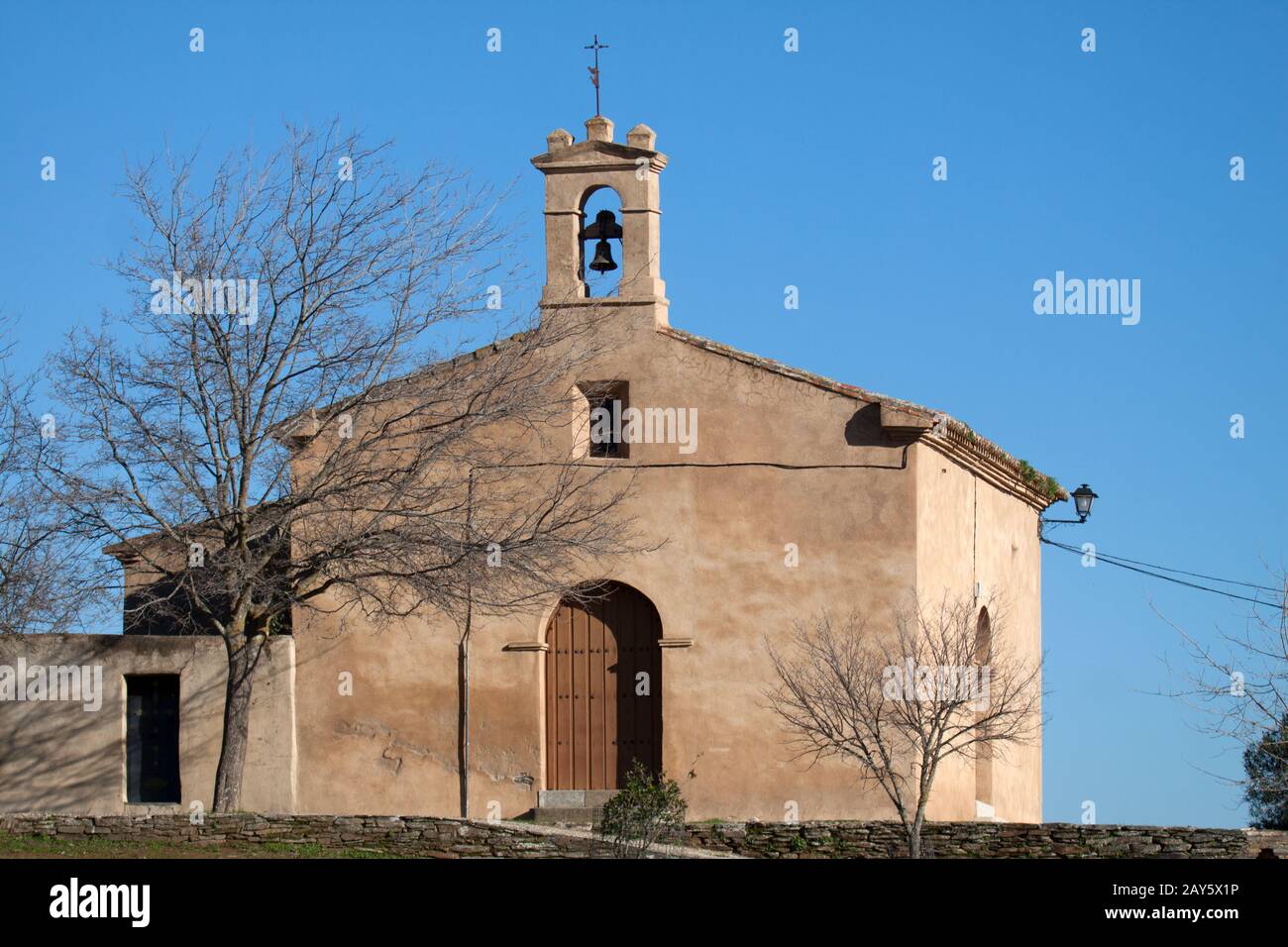 Villarreal de San Carlos, kleine Kirche Senora del Socorro, Extremadura, Spanien Stockfoto