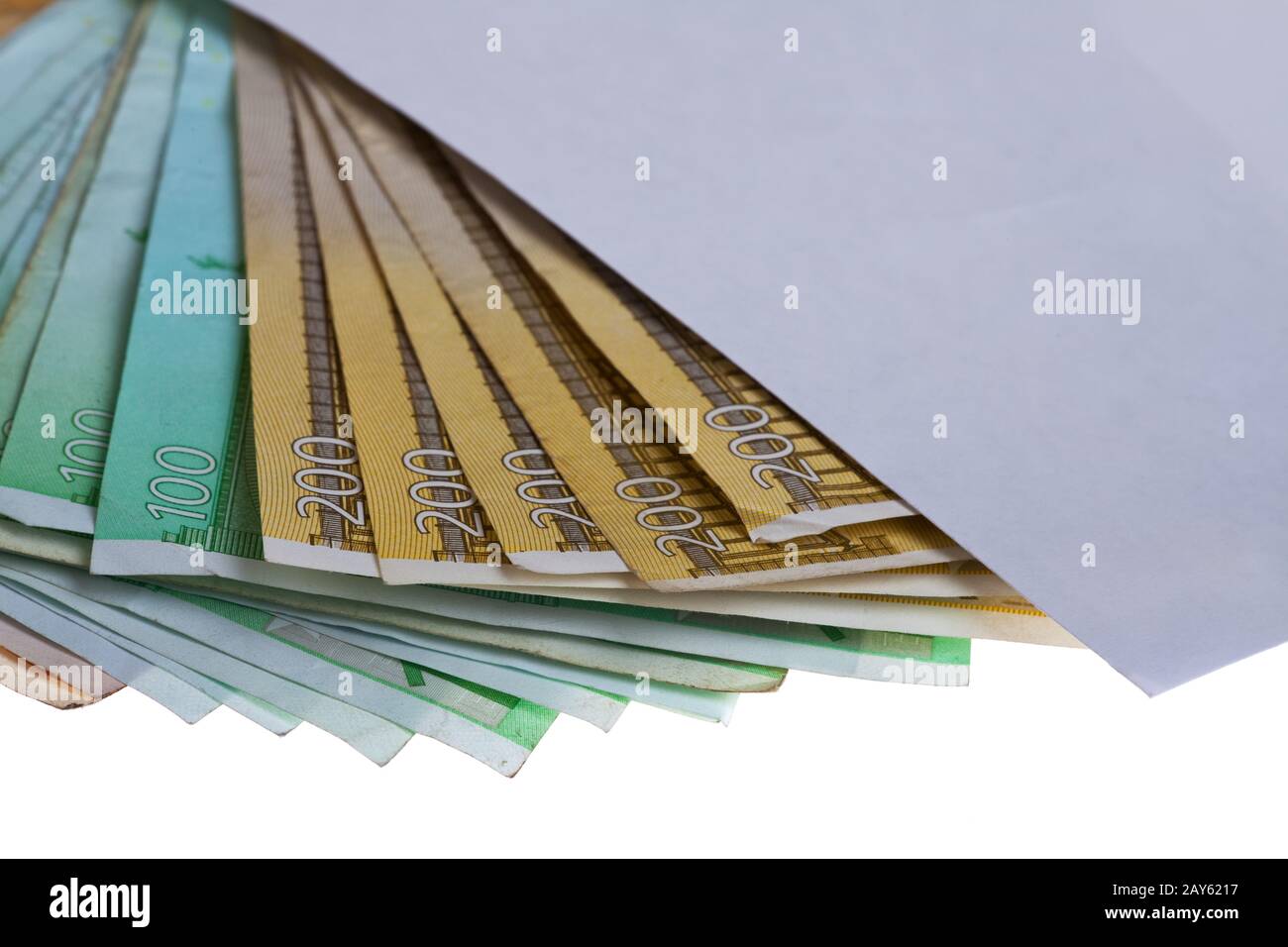 Euro-Banknoten in Umschlag Stockfoto