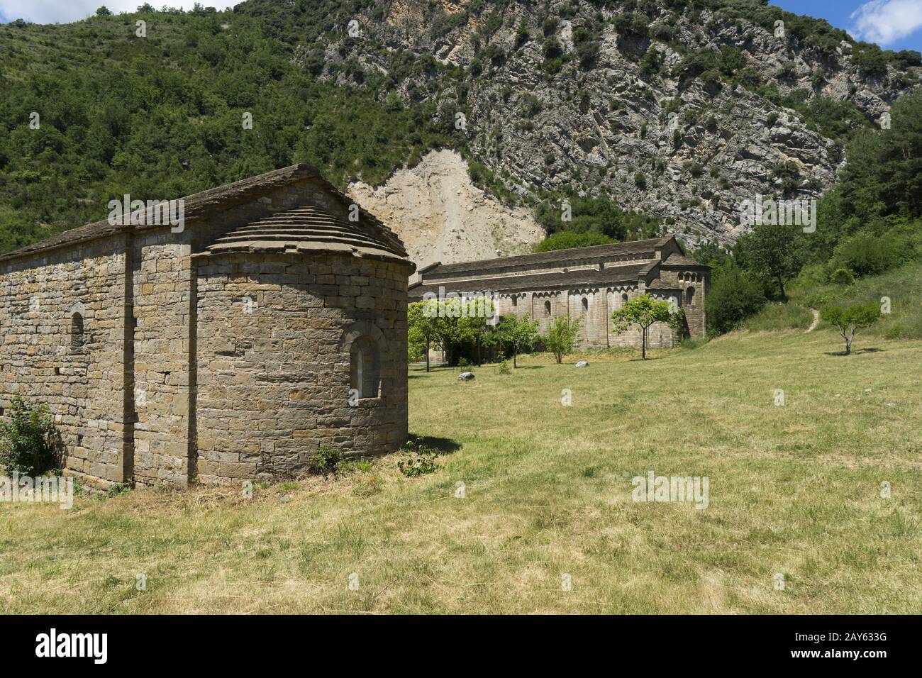 Romanische Kirchen im Dorf Taull in den spanischen Pyrenäen, Zwölftes Jahrhundert Stockfoto