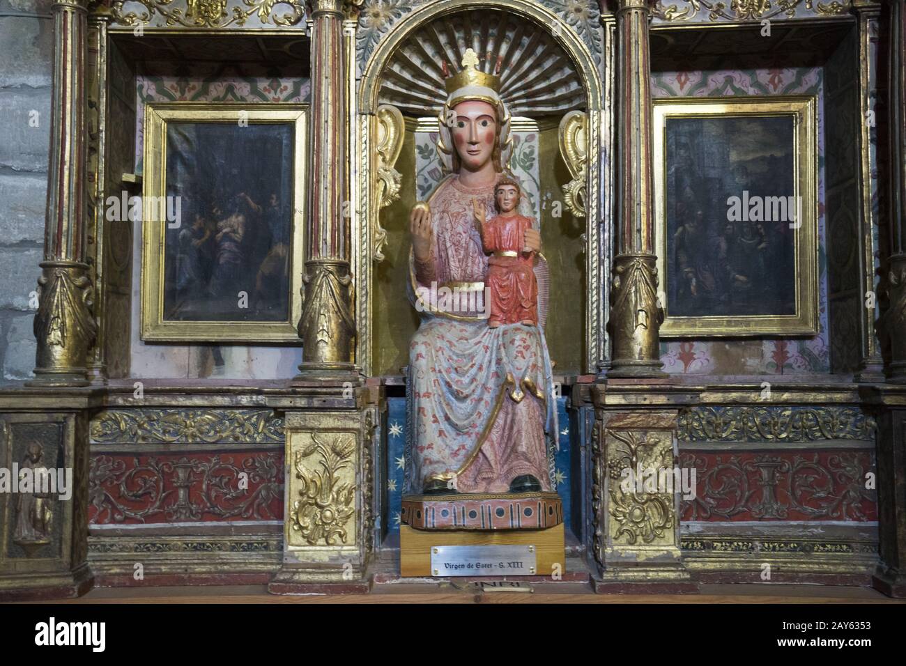 Romanische Kirchen im Dorf Taull in den spanischen Pyrenäen, Zwölftes Jahrhundert Stockfoto