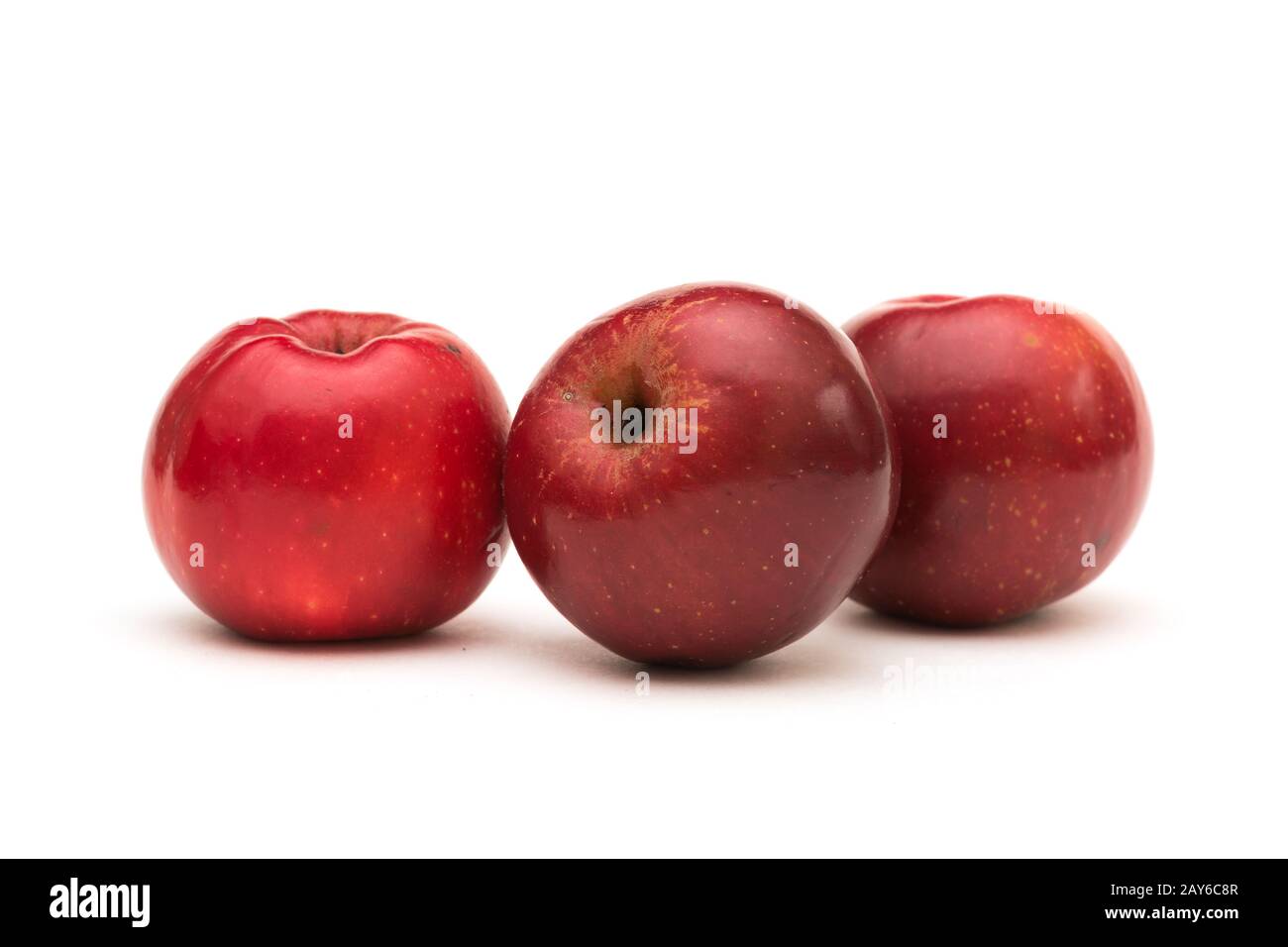 Organische gentechnisch freie rote Hocheisen-Äpfel, Sorte Gizil Ahmet, in Aserbaidschan gezüchtet Stockfoto