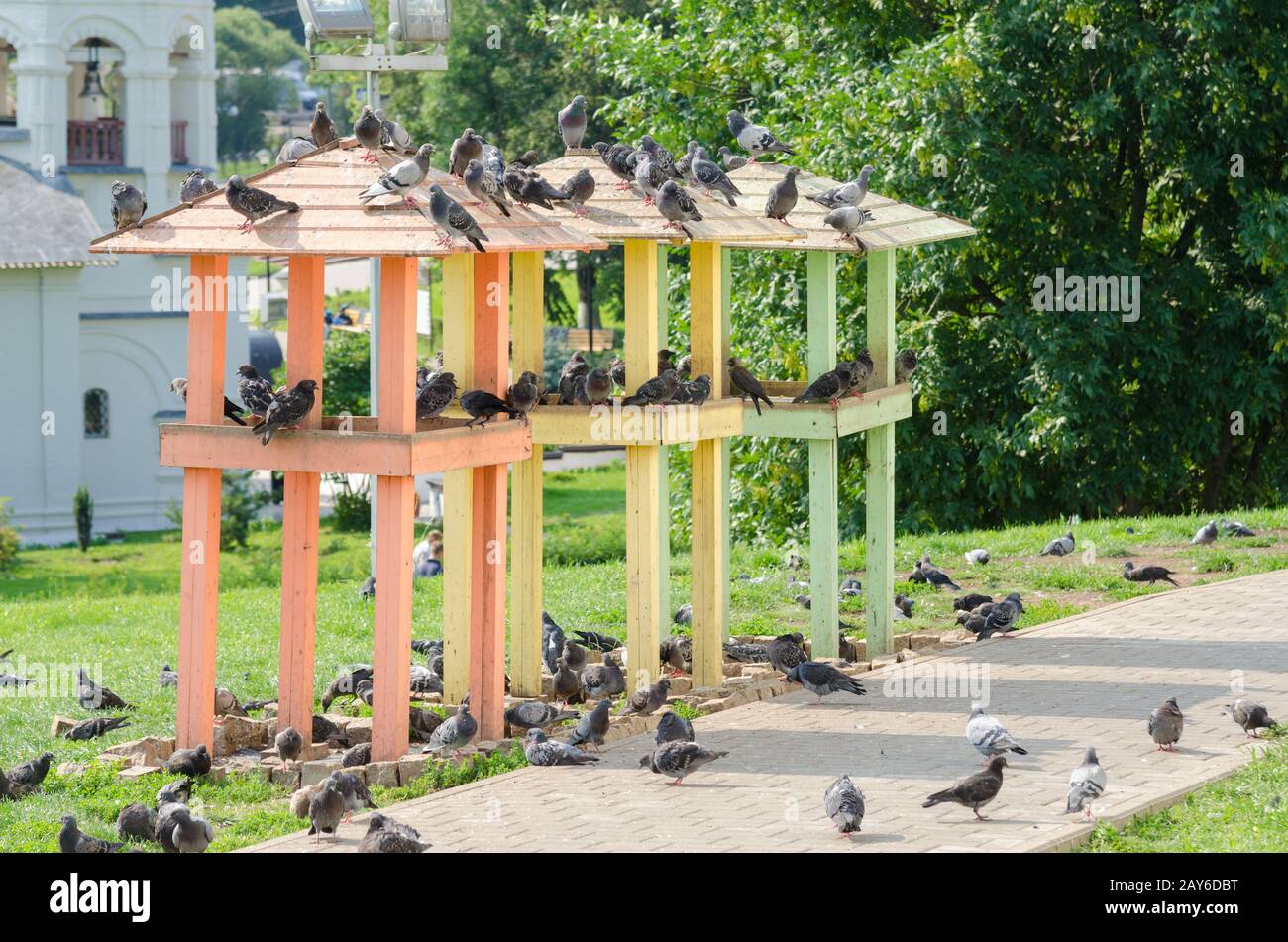 Taubenschlag am Eingang der Heiligen Dreiheit Sergius Lawra in Sergiev Posad Stockfoto