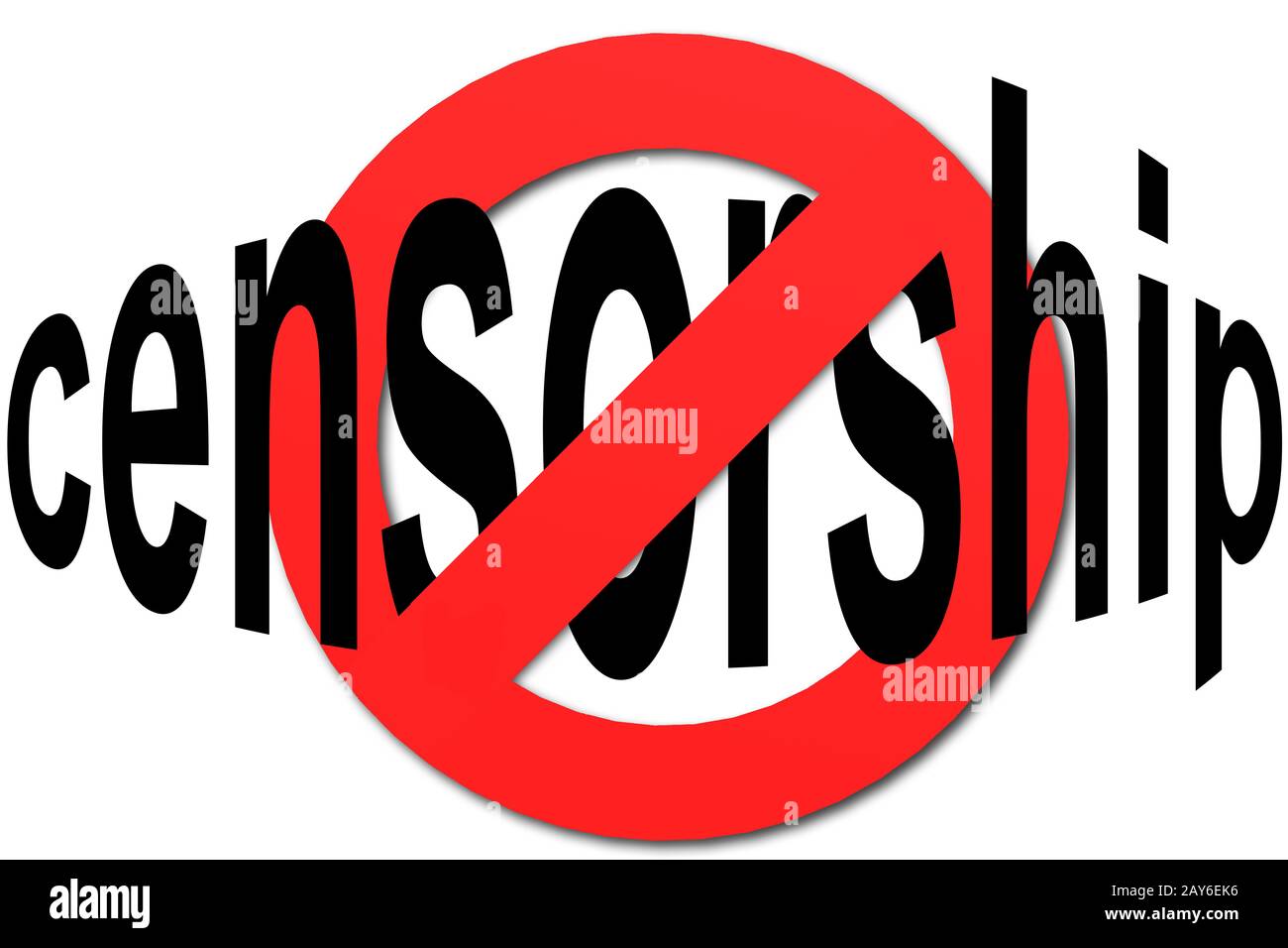 Stop Zensur Zeichen in Rot Stockfoto