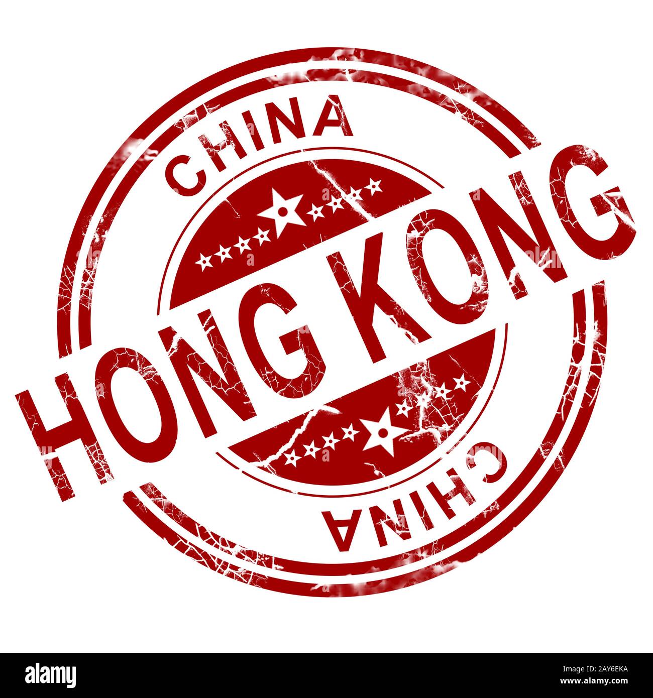 Red Hong Kong stamp Stockfoto