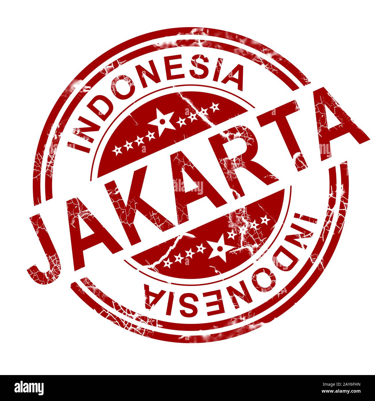 Red Jakarta Stempel Stockfoto