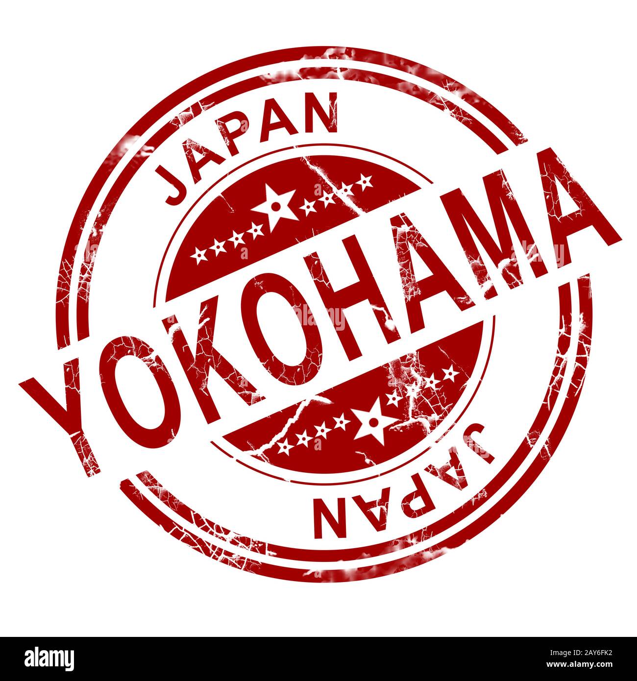 Red Yokohama Stempel Stockfoto
