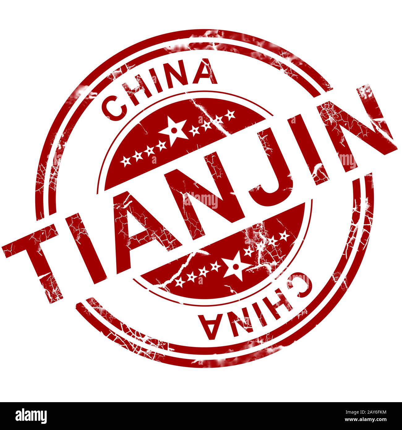 Red Tianjin Stempel Stockfoto