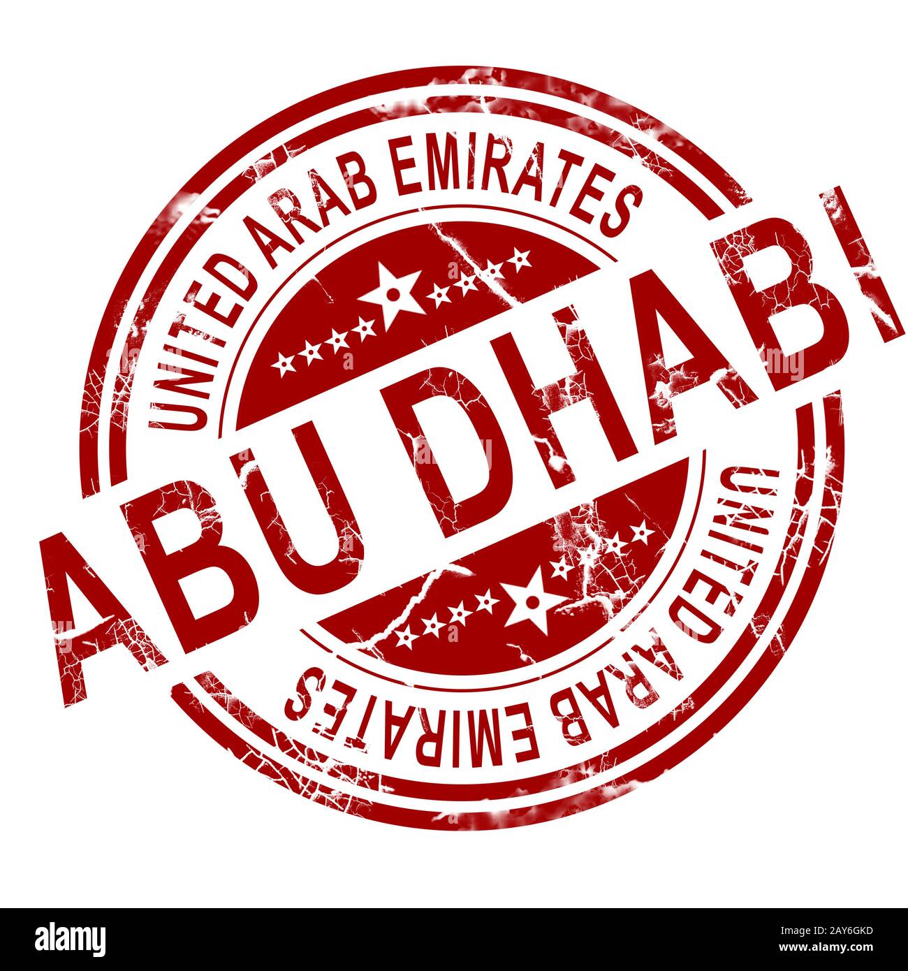 Red Abu Dhabi Stempel Stockfoto