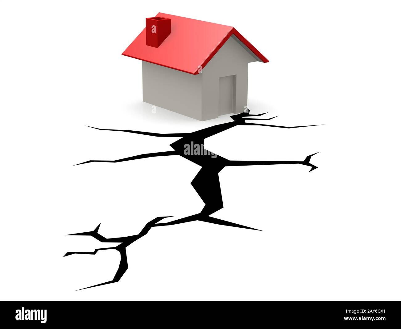 Haus und ein Riss Loch Stockfoto