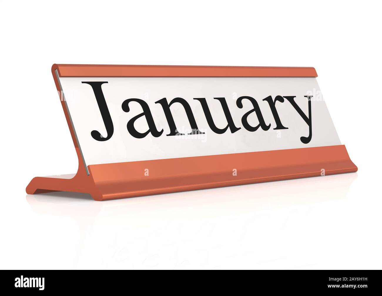 Januar Wort auf Tabelle tag isoliert Stockfoto