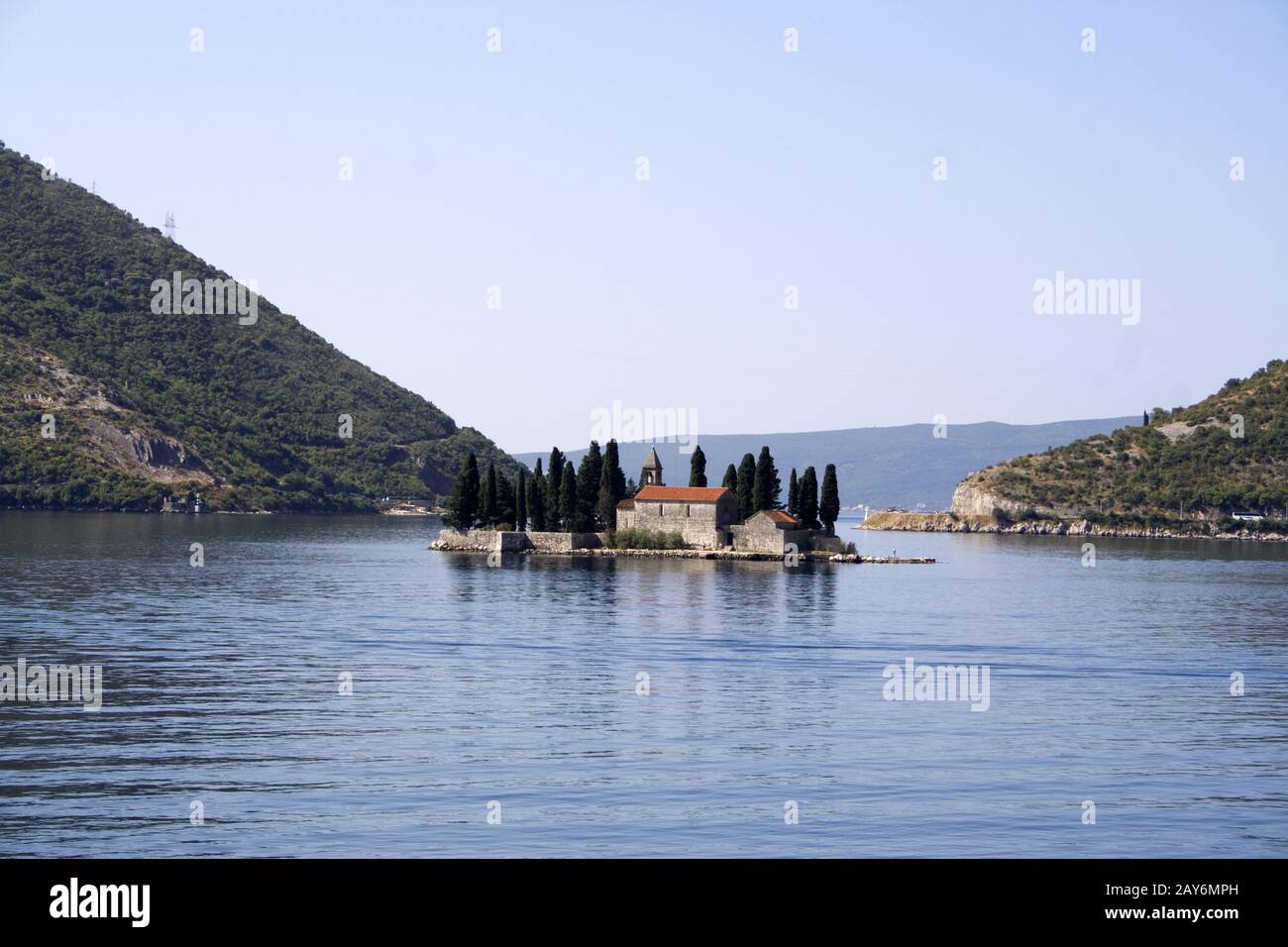 Kloster St. Georg, Perast, Bucht von Kotor, Montenegro Stockfoto