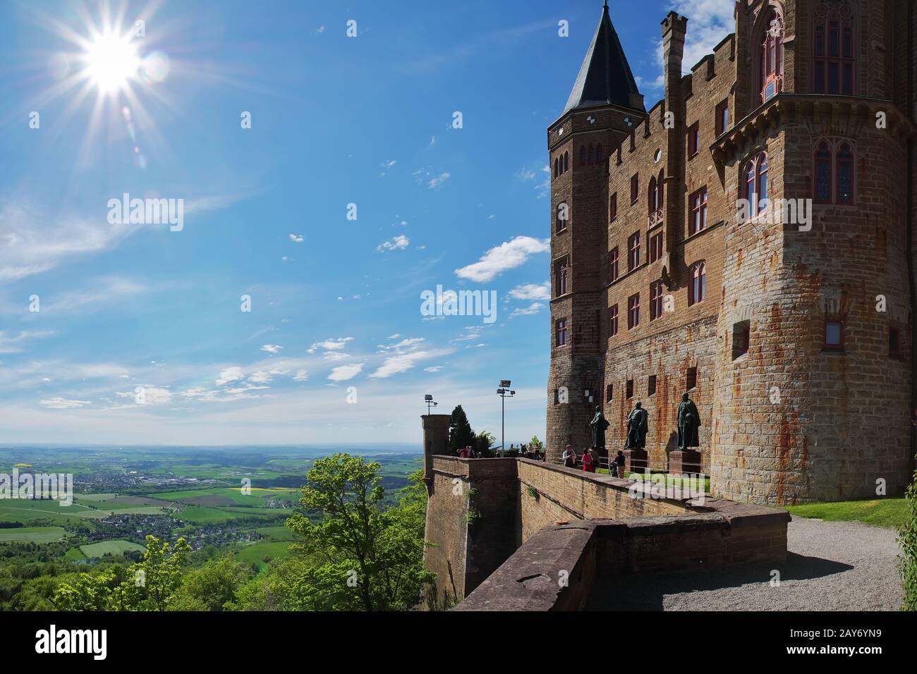 Scharfeck-Bastion, Markgrafensturm, Michaels-Turm - Burg Hohenzollern Stockfoto