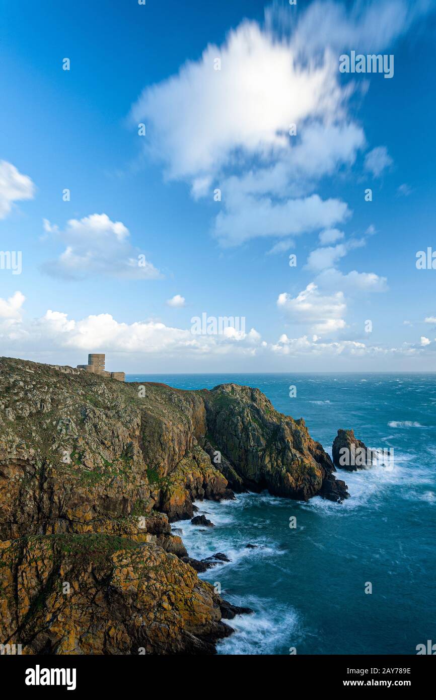 Pleinmont Observation Tower, Guernsey, Kanalinseln, Großbritannien Stockfoto