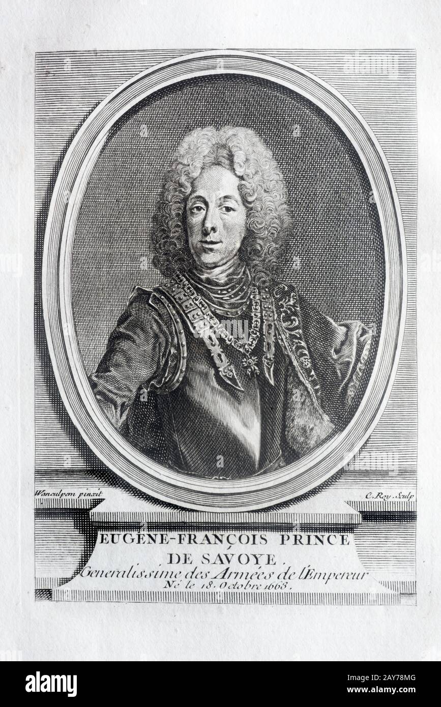 Prinz Eugene von Savoyen, General der kaiserlichen Armee und Staatsmann des Heiligen römischen Imperiums Stockfoto