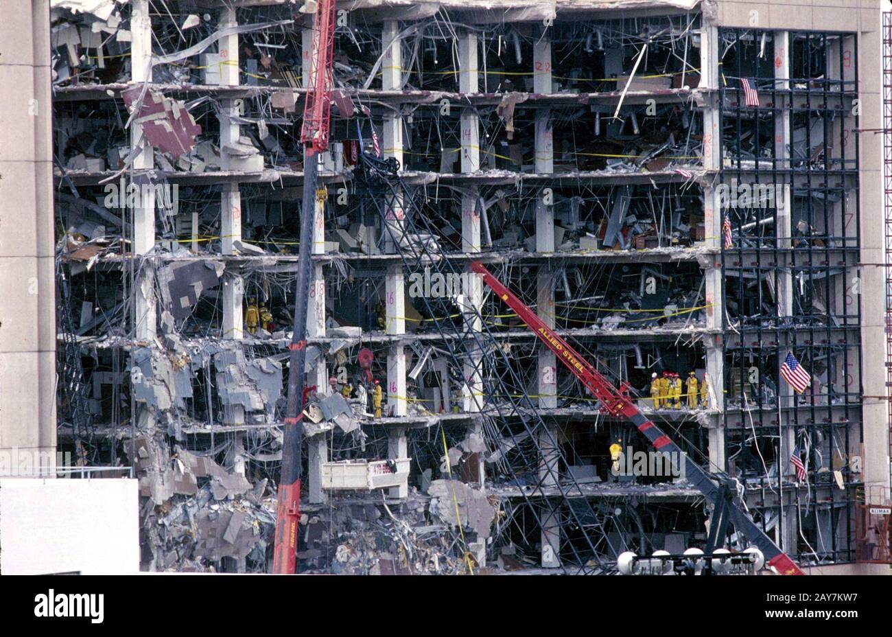 Oklahoma City, Oklahoma: Bombenangriffe auf das Bundesgebäude nach der * 1995 ©Bob Daemmrich Stockfoto