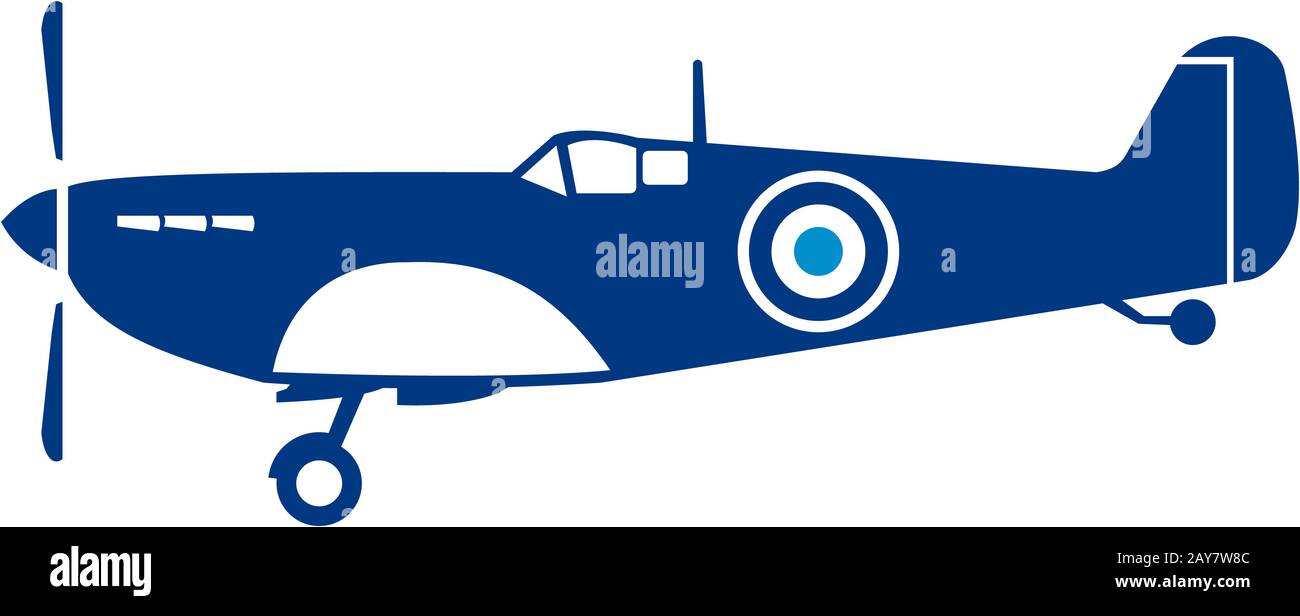 Weltkrieg 2 Jagdflugzeug Spitfire Retro Stockfoto