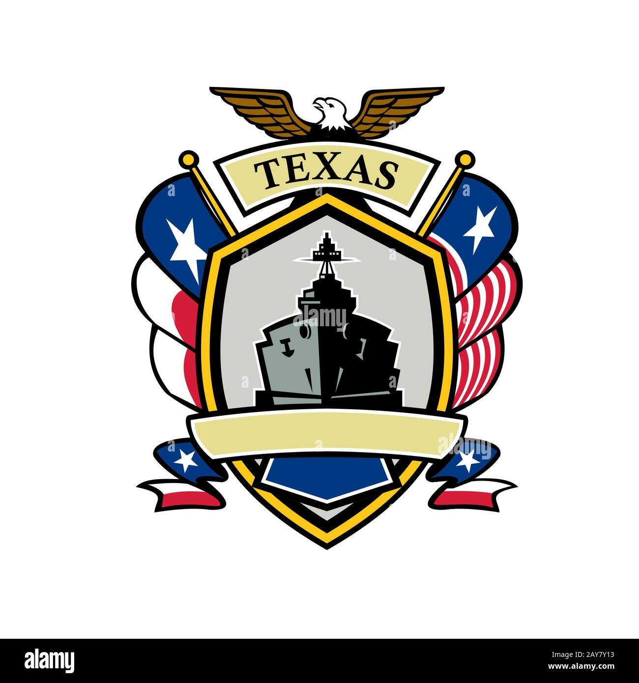 Texas Navy Battleship Flagge Symbol Stockfoto