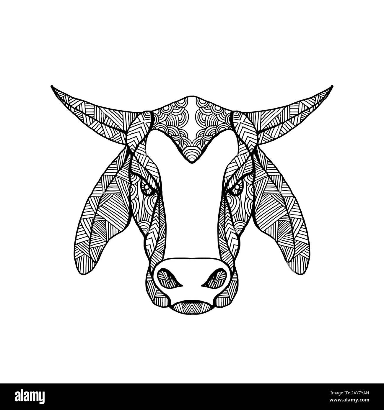 Brahma Bull Head Mandala Stockfoto