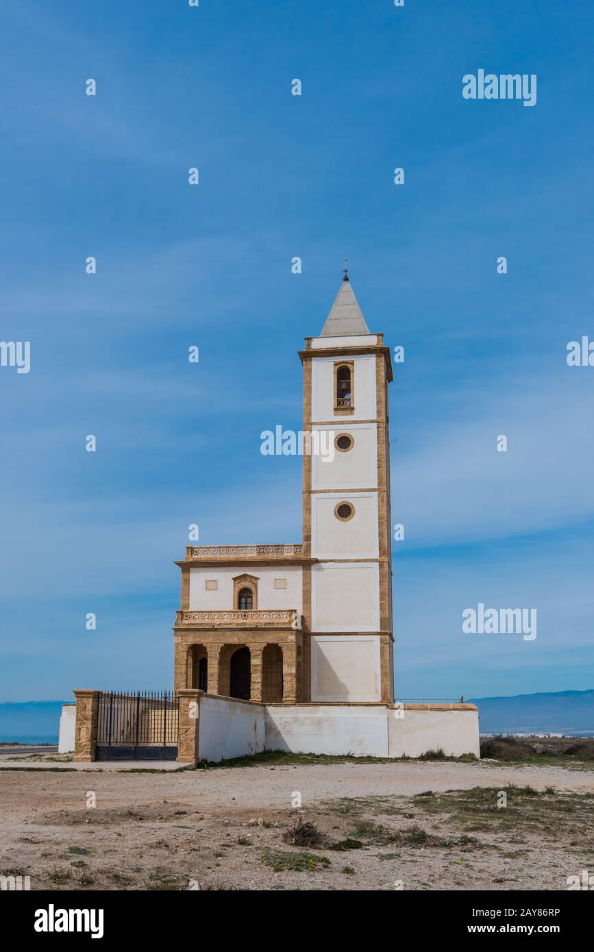 Einsamen verlassenen Kirche La Almadraba de Monteleva, Spanien Stockfoto