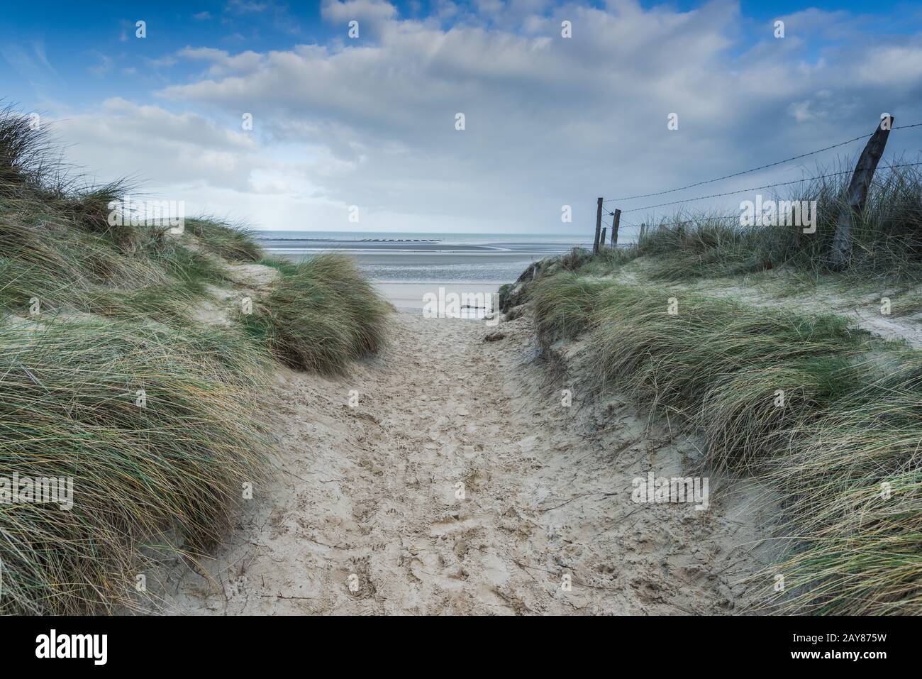 Stacheldraht in Utah Bach, Normandie Invasion Landeplatz Stockfoto