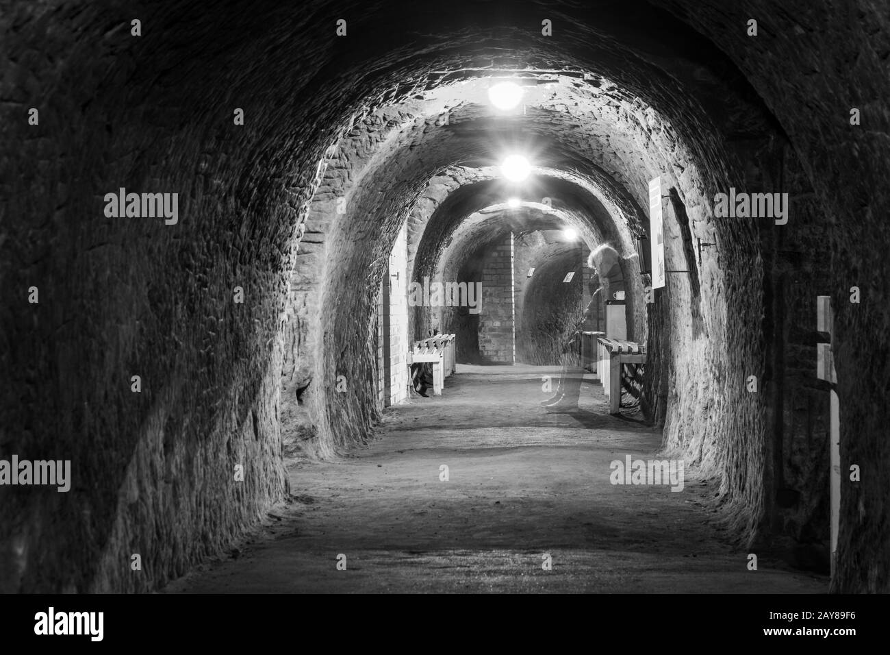 Luftschutzkeller des 2. Weltkriegs Stockfoto