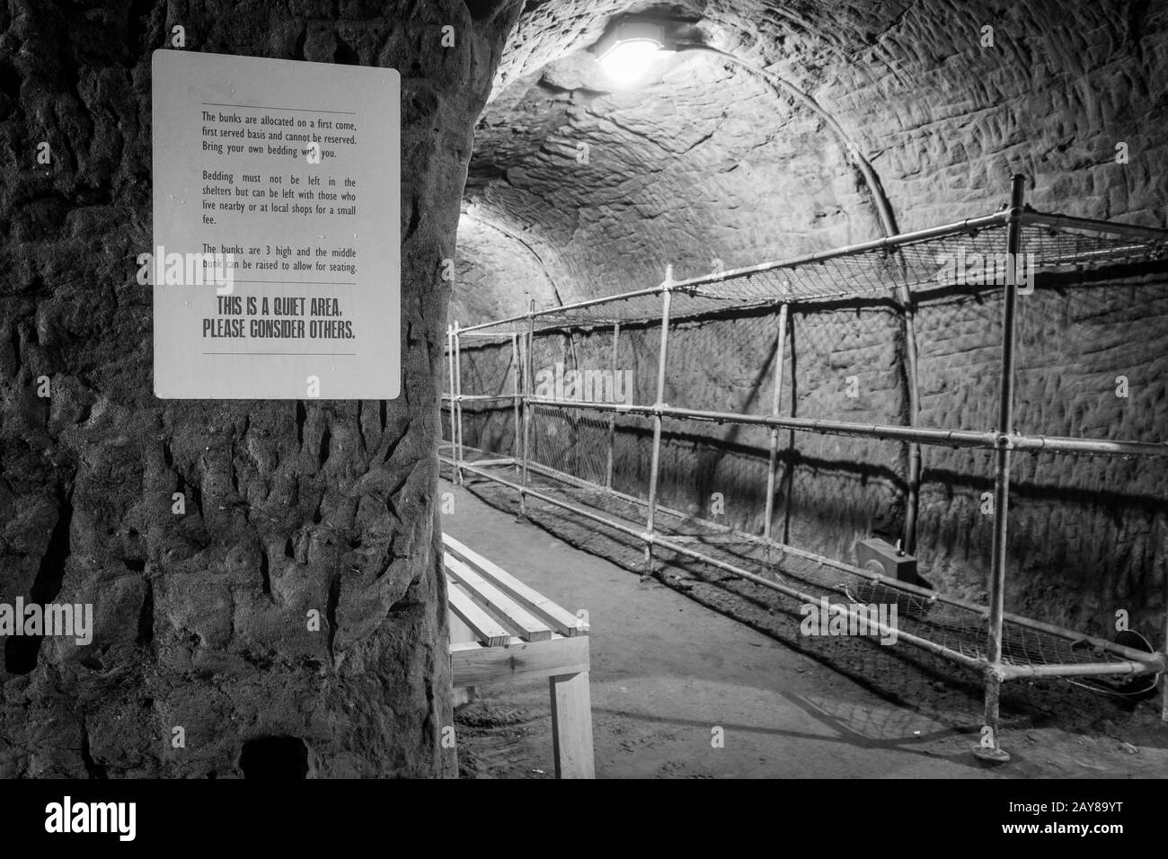 Luftschutzkeller des 2. Weltkriegs Stockfoto
