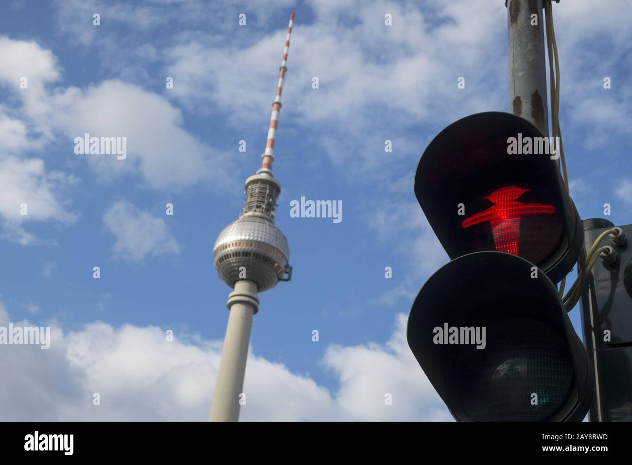 Ampel in Berlin mit Alex Stockfoto