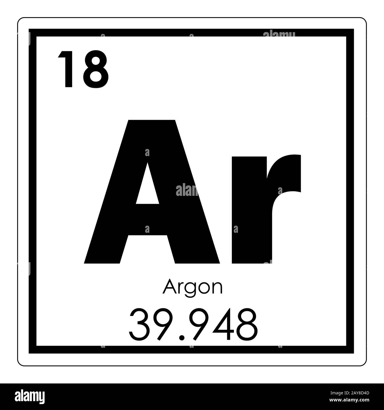 Argon chemisches Element Stockfoto