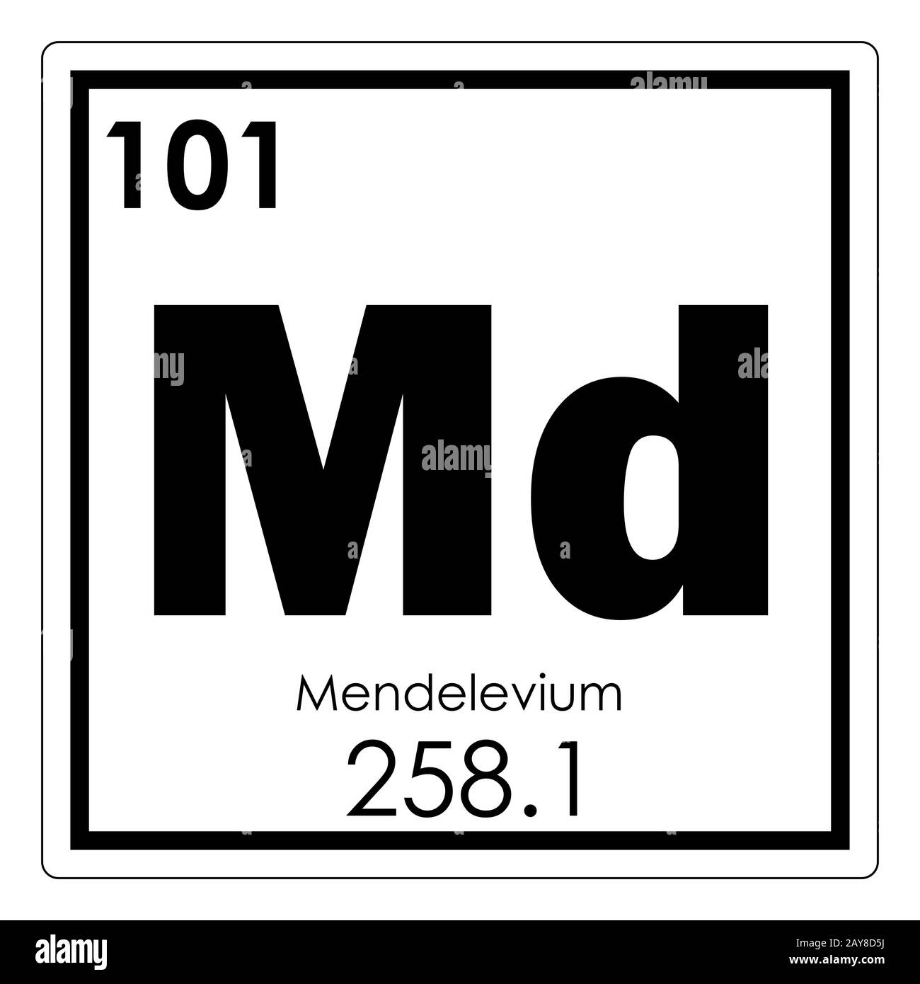 Mendelevium chemisches Element Stockfoto