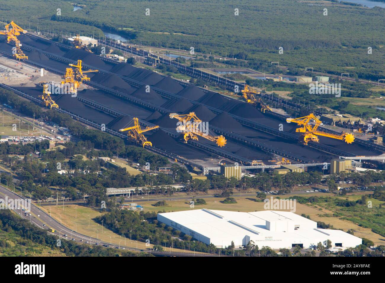 Newcastle Coal Terminal Stockfoto