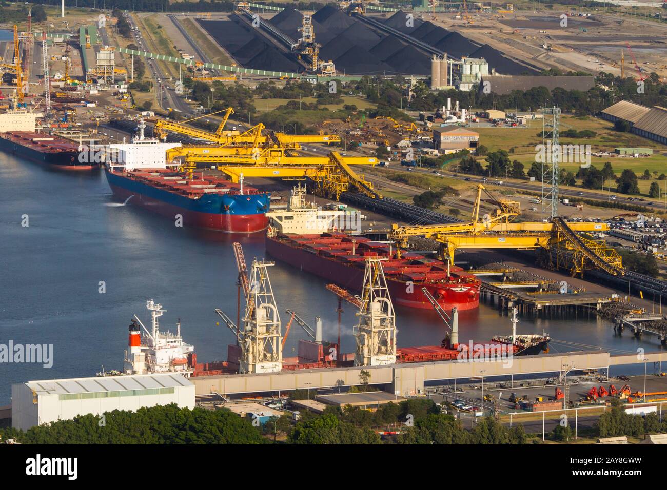 Newcastle Coal Terminal Stockfoto