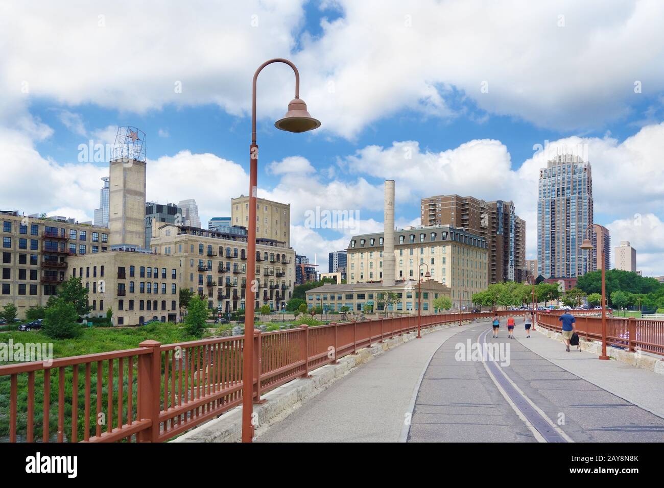 Blick auf die Innenstadt von Minneapolis MN Stockfoto